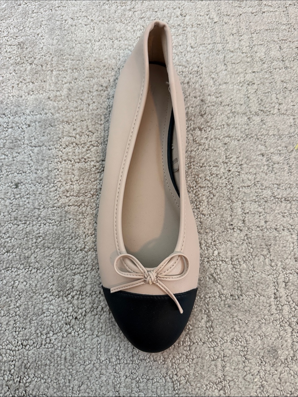 H&M Two-Tone Ballet Flat in Beige and Black